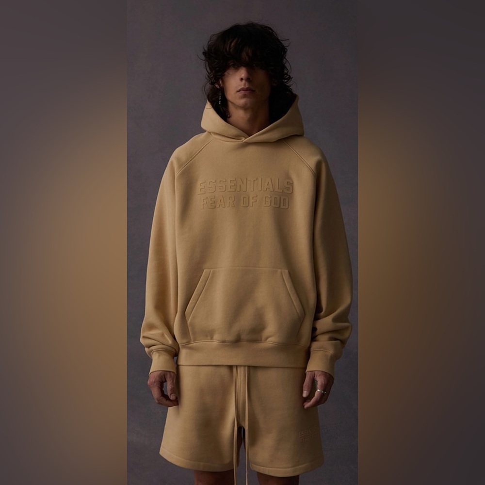 NWT IN BAG ESSENTIALS FEAR OF GOD SAND Hoodie